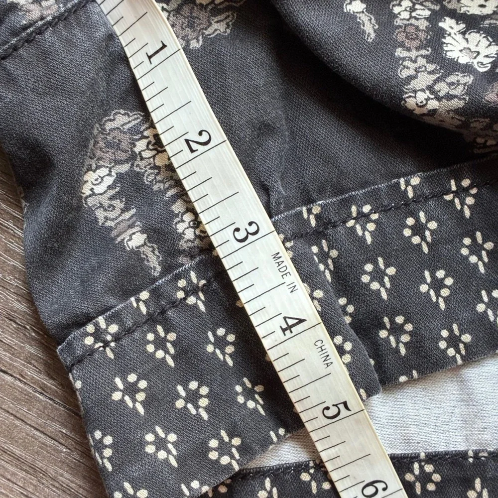 Knox‎ Rose Paisley Boho Shorts L Grey Cotton Lyocell Festival Cottagecore